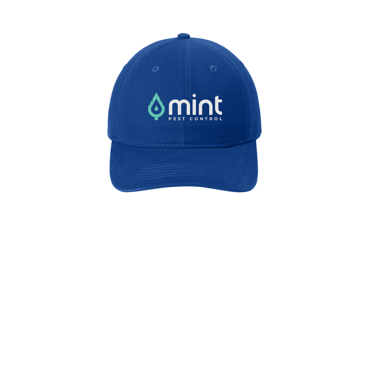 mintpest-low-profile-dad-cap-embroidery-capfront-CP77-royal-flat-front
