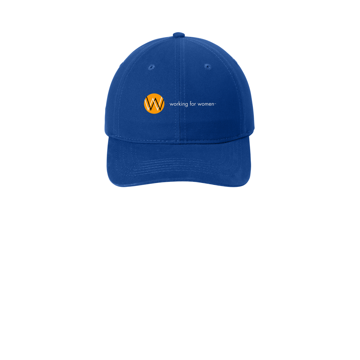 workingforwomen-low-profile-dad-cap-embroidery-capfront-CP77-royal-flat-front