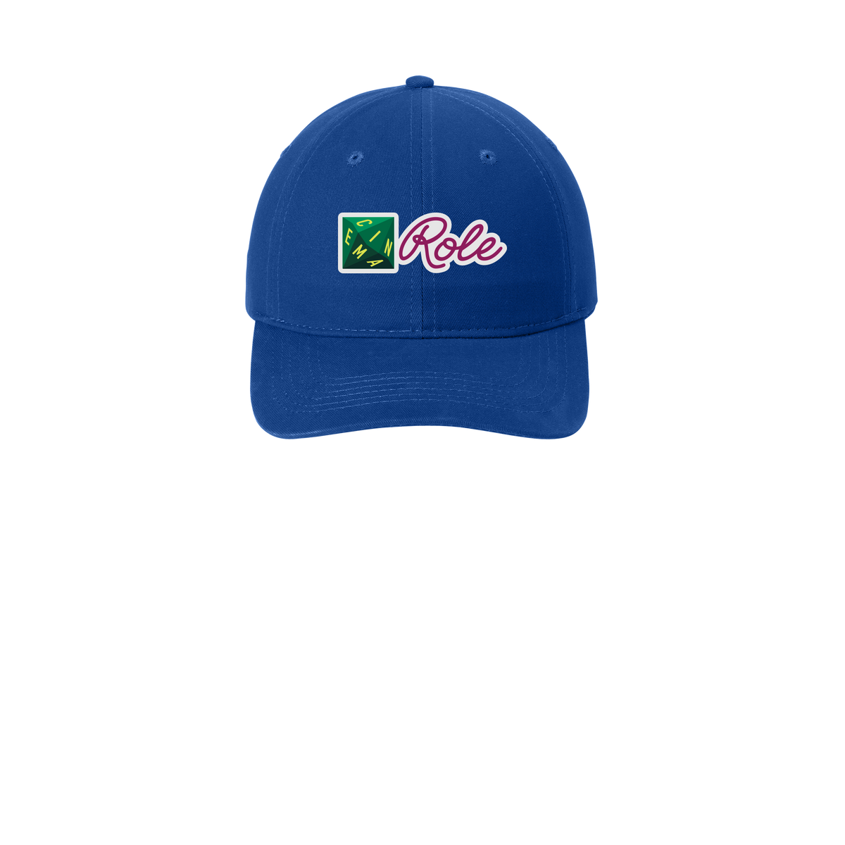cinemarole-low-profile-dad-cap-embroidery-capfront-CP77-royal-flat-front