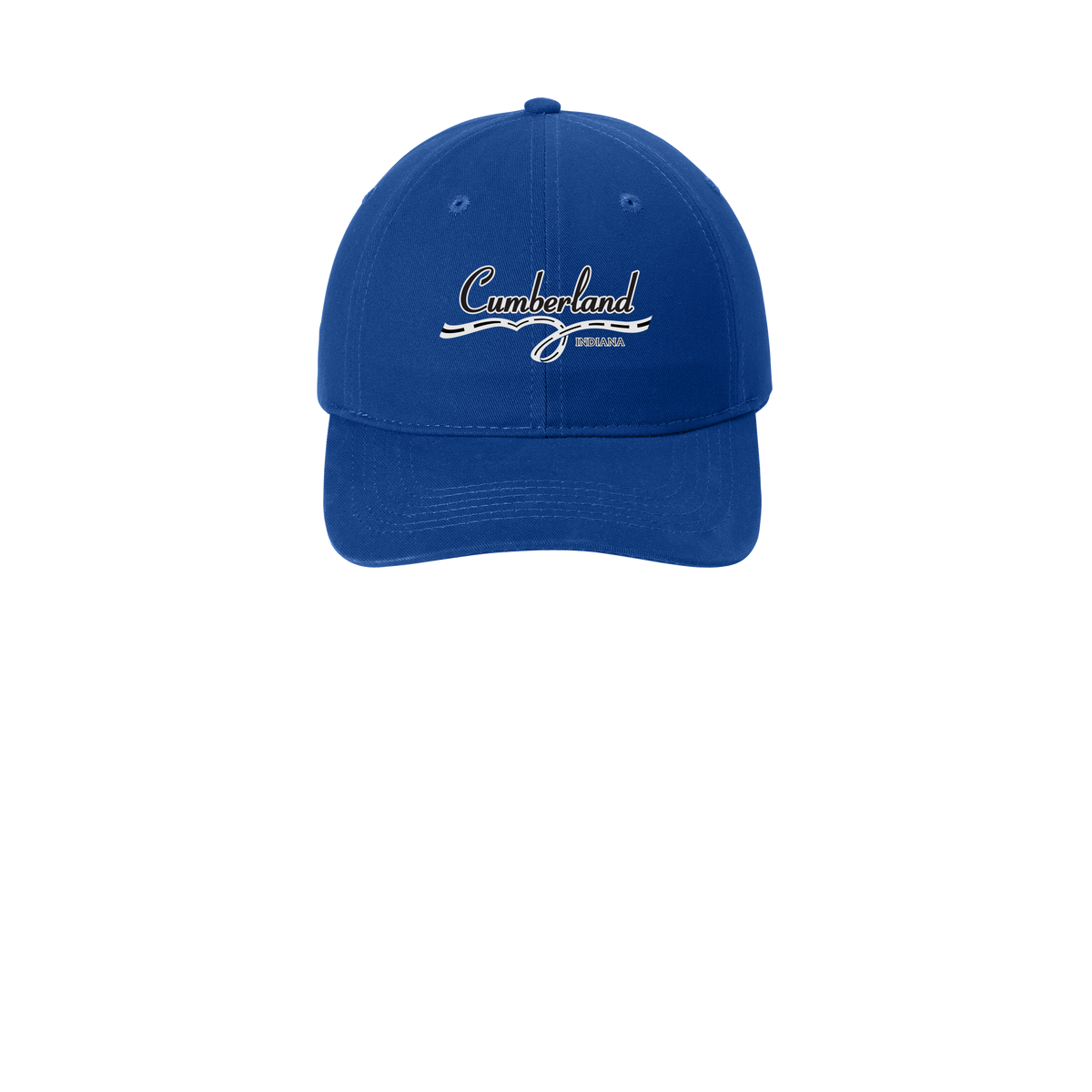 cumberland-low-profile-dad-cap-embroidery-capfront-CP77-royal-flat-front