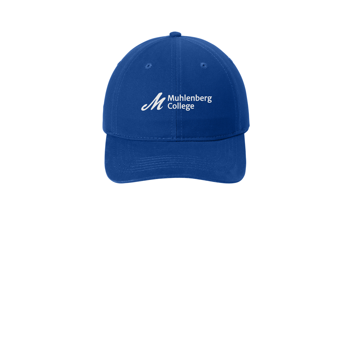 muhlenberg-low-profile-dad-cap-embroidery-capfront-CP77-royal-flat-front