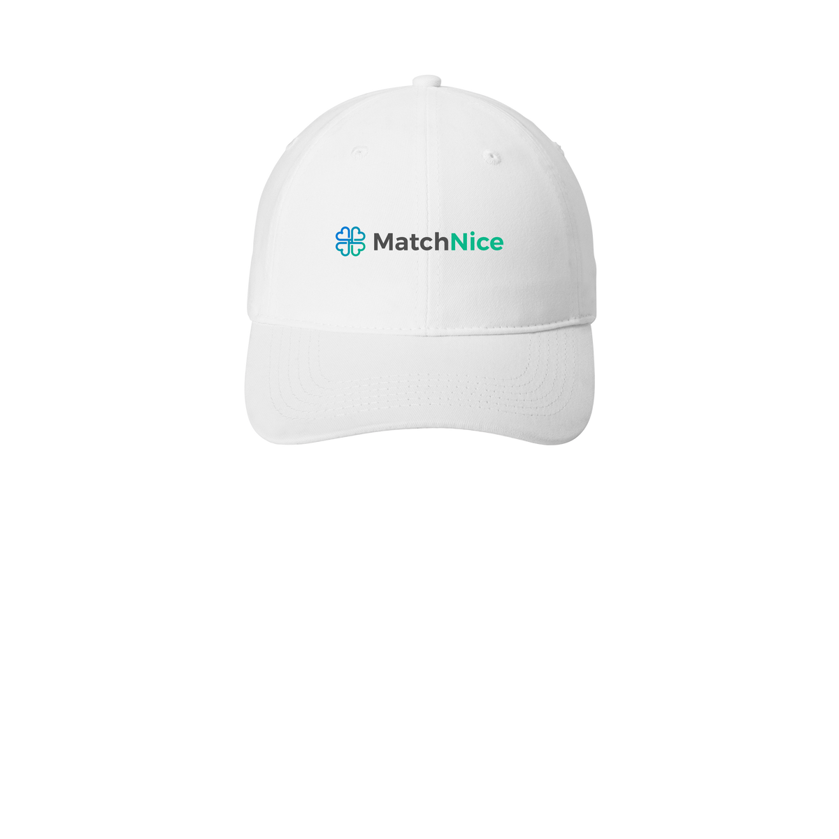 matchnice-low-profile-dad-cap-embroidery-capfront-CP77-white-flat-front