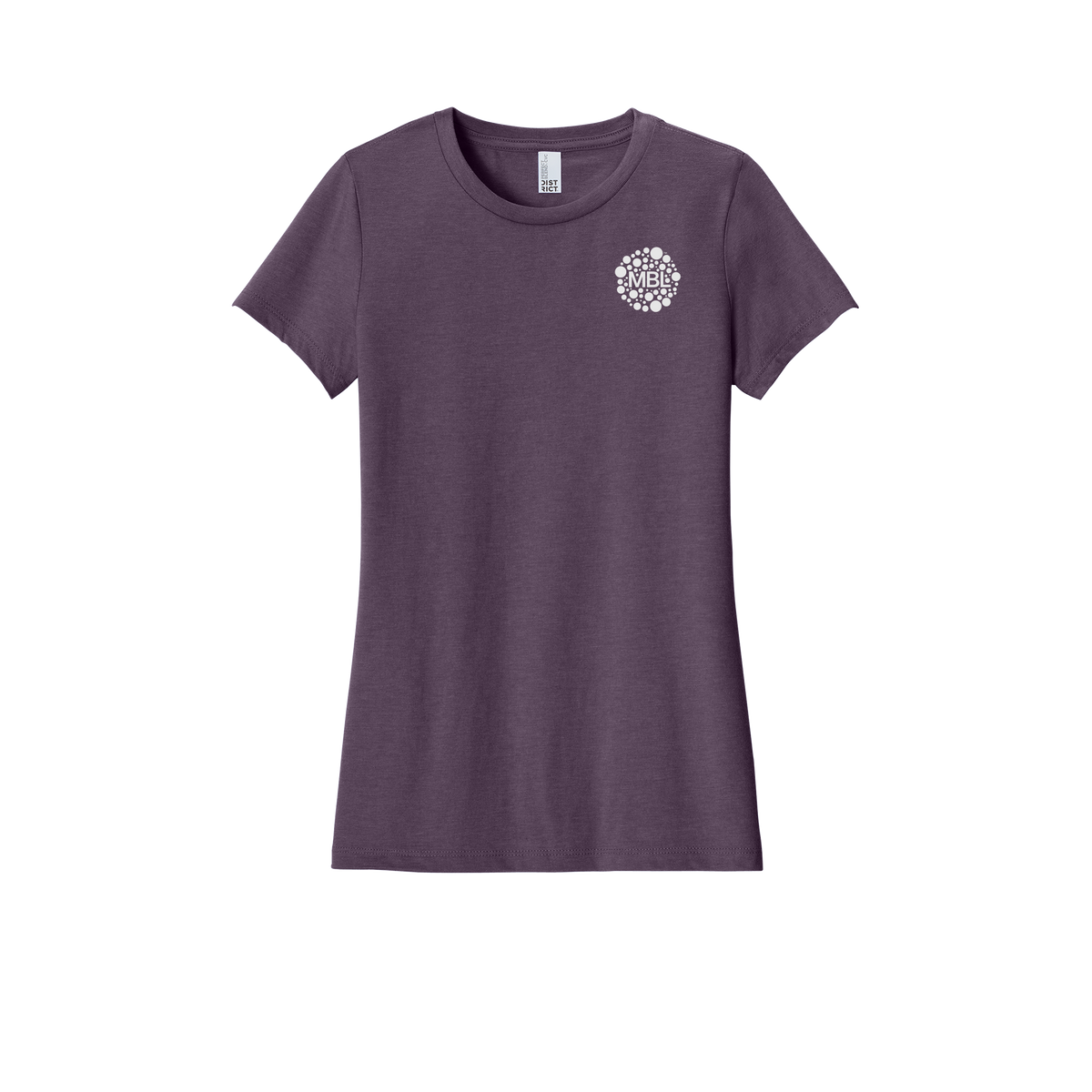 microbiomelabs-district-womens-perfect-blend-tee-dtf-leftchest-DM108L-heatheredeggplant-flat-front