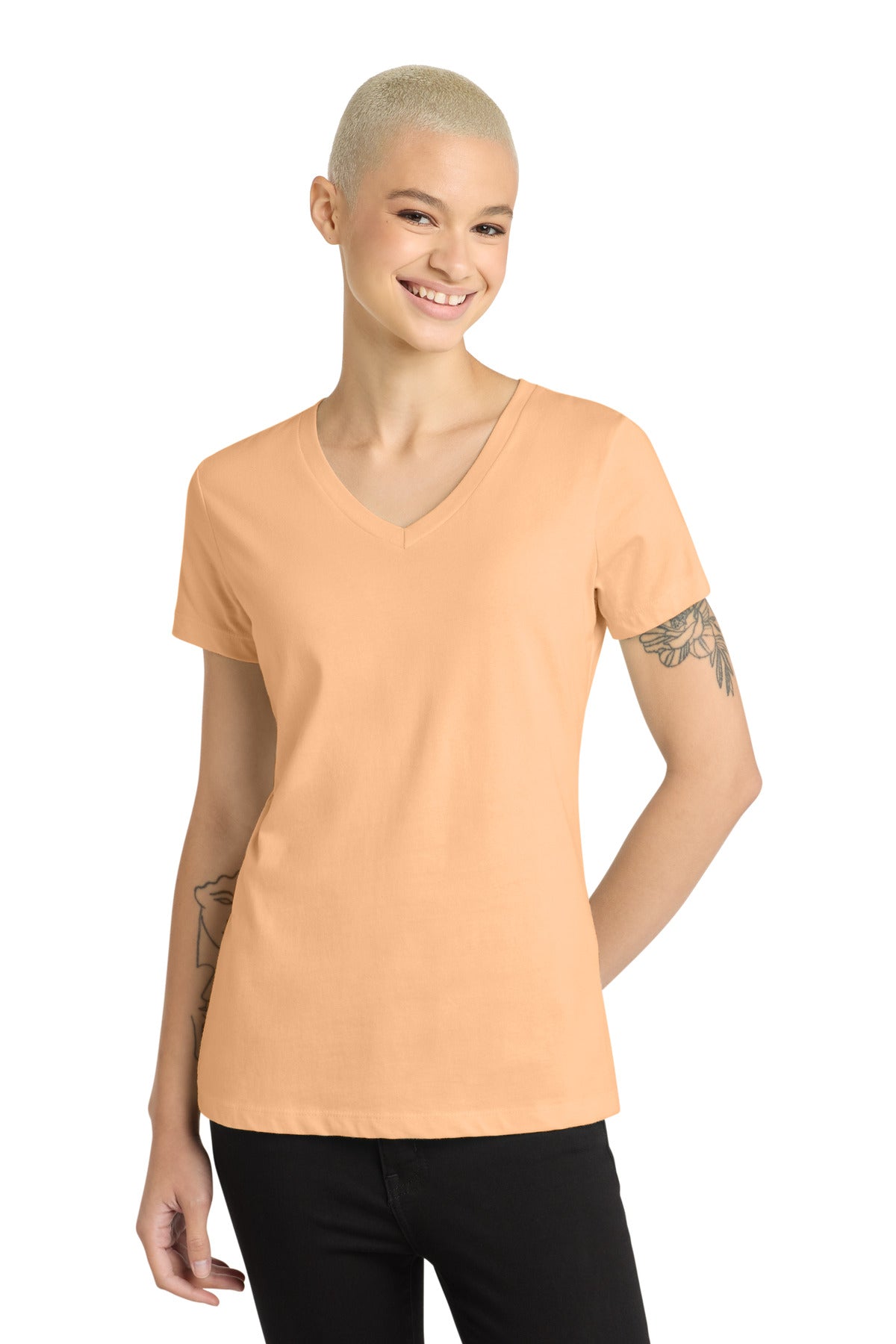 District® - Women's Perfect Weight® V-Neck Tee. DM1170L