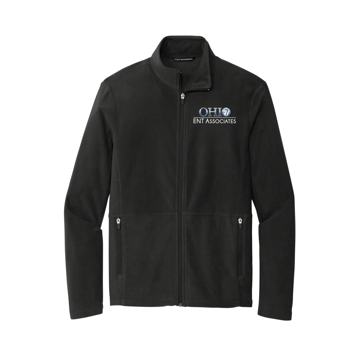 ohioentaudiology-mens-pro-microfleece-jacket-embroidery-leftchest-F151-black-flat-front