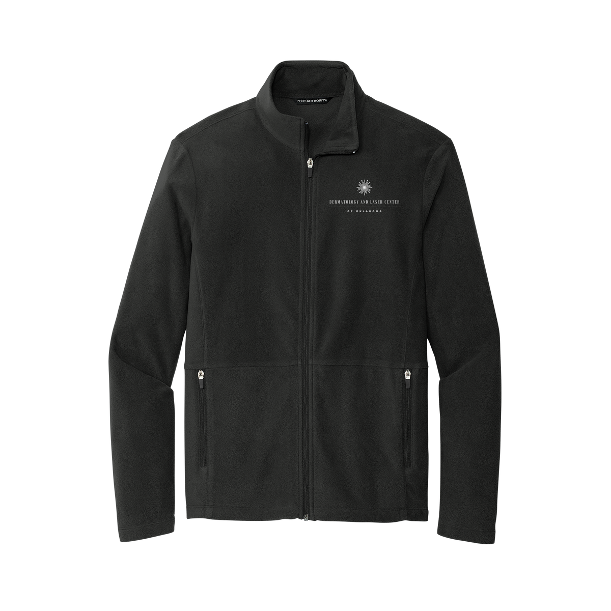 dermatologylaserok-mens-pro-microfleece-jacket-embroidery-leftchest-F151-black-flat-front