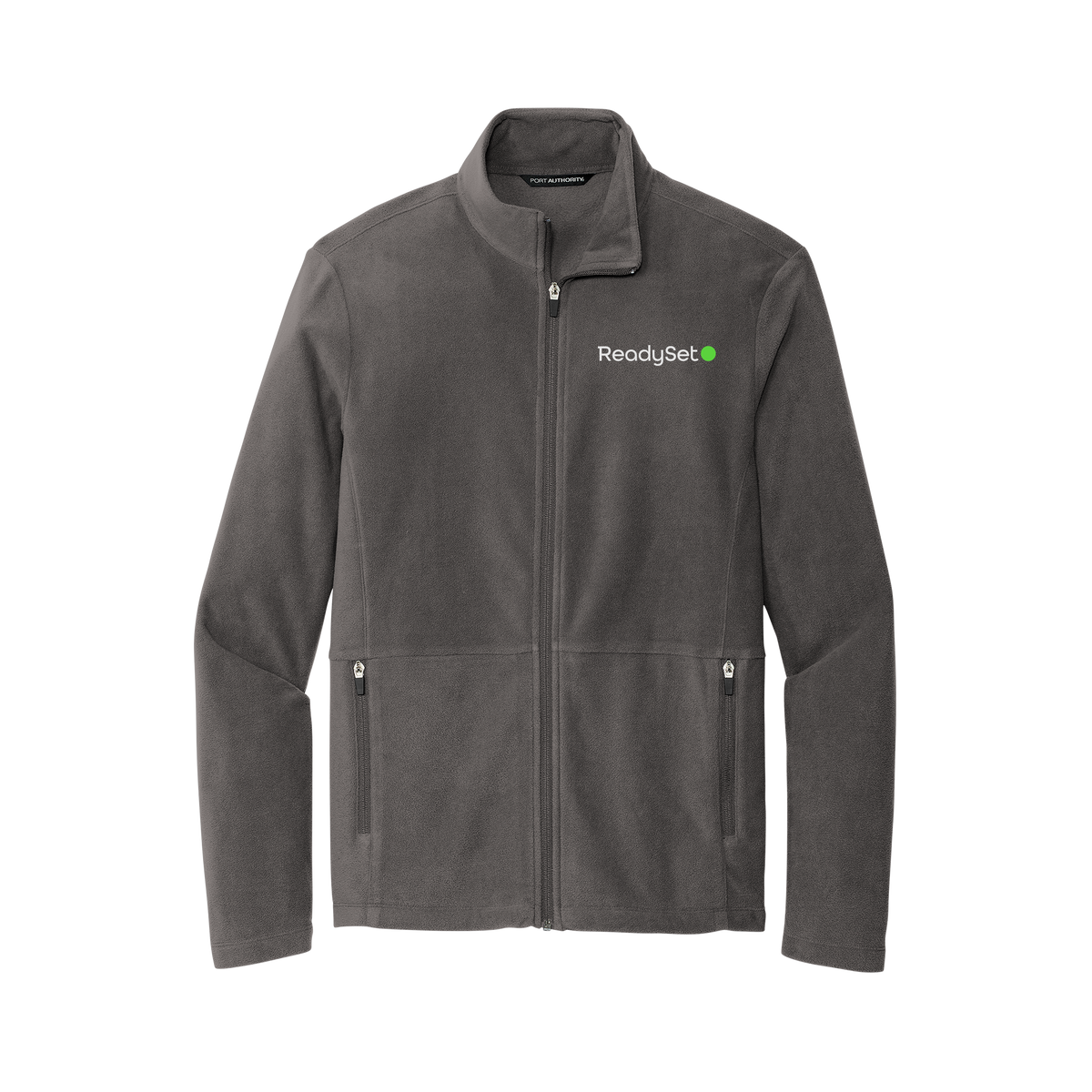 readysetsurgical-mens-pro-microfleece-jacket-embroidery-leftchest-F151-pewter-flat-front