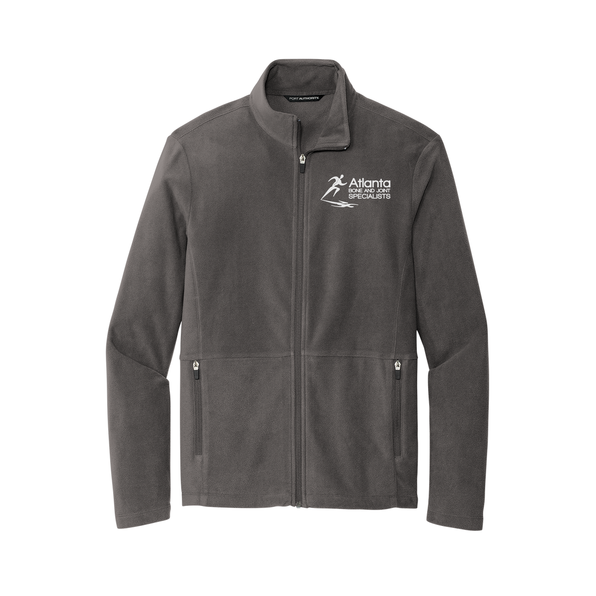 atlantaboneandjoint-mens-pro-microfleece-jacket-embroidery-leftchest-F151-pewter-flat-front