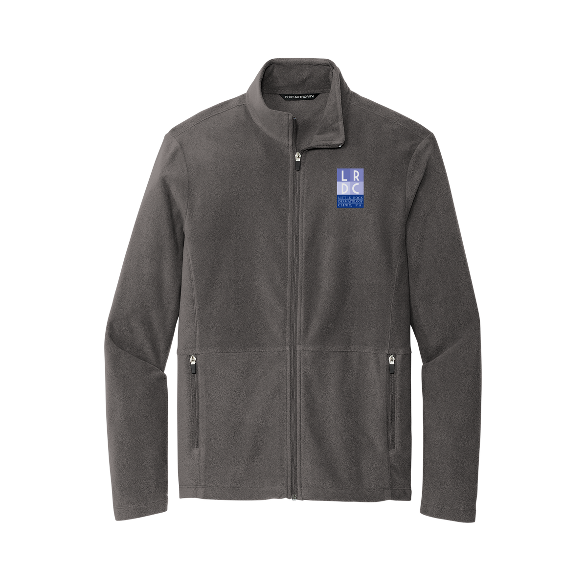 littlerockdermatology-mens-pro-microfleece-jacket-embroidery-leftchest-F151-pewter-flat-front