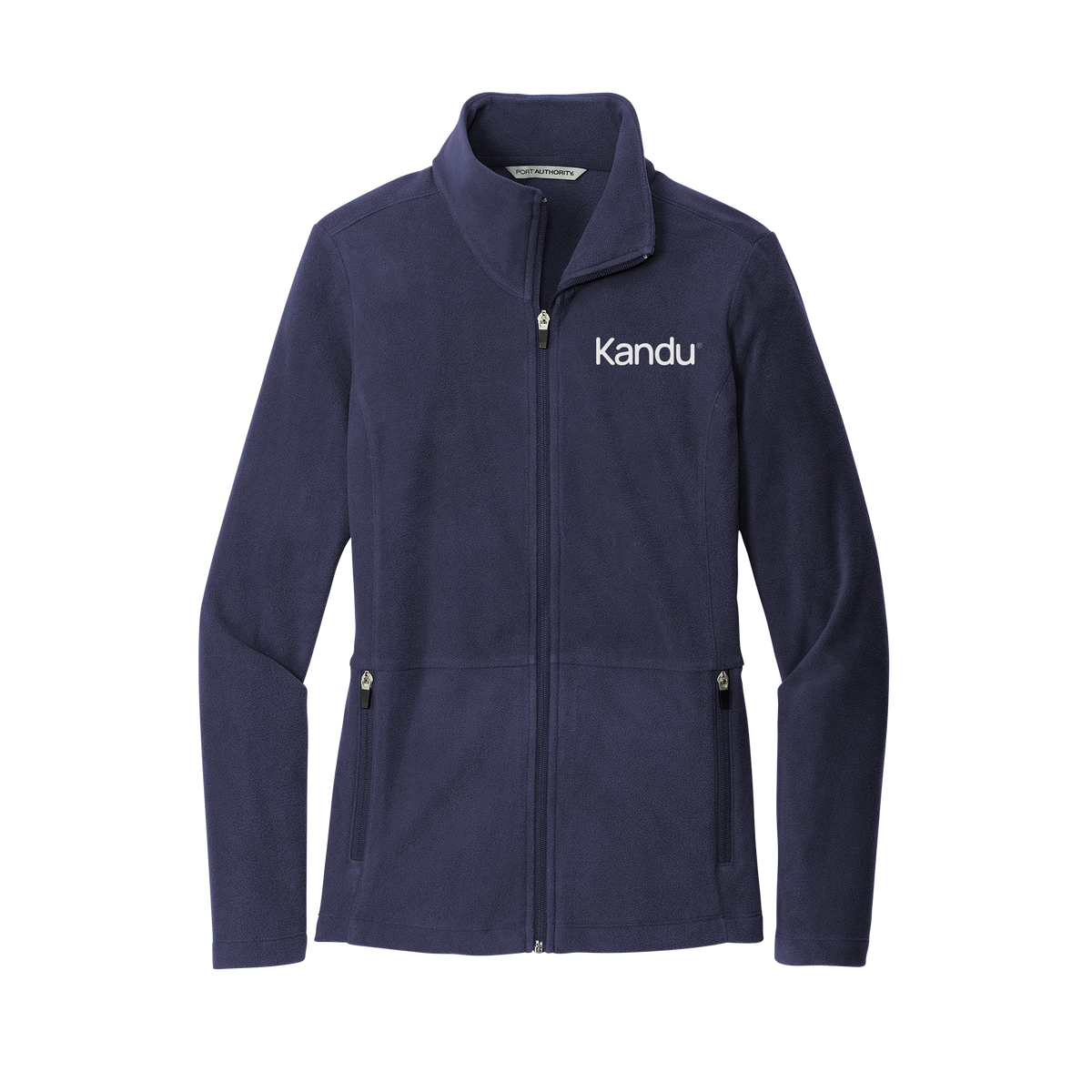 kandu-womens-pro-microfleece-jacket-embroidery-leftchest-L151-navy-flat-front