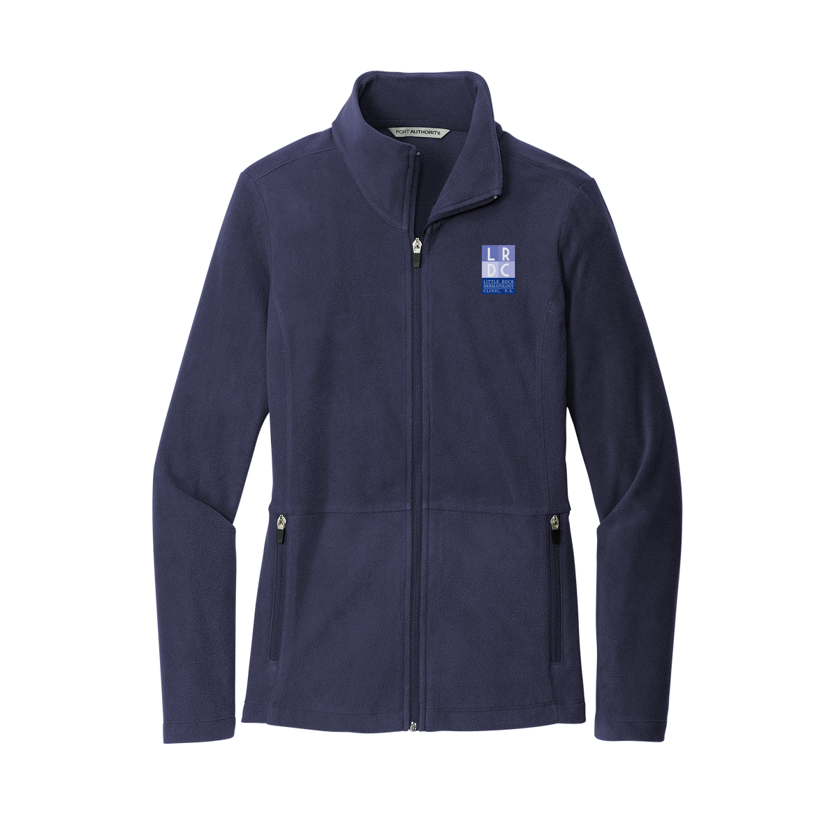 littlerockdermatology-womens-pro-microfleece-jacket-embroidery-leftchest-L151-navy-flat-front
