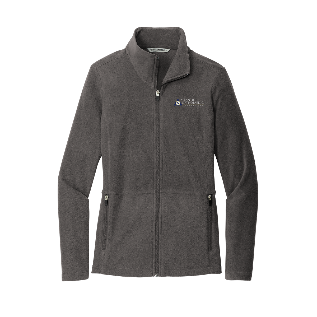 atlanticortho-womens-pro-microfleece-jacket-embroidery-leftchest-L151-pewter-flat-front