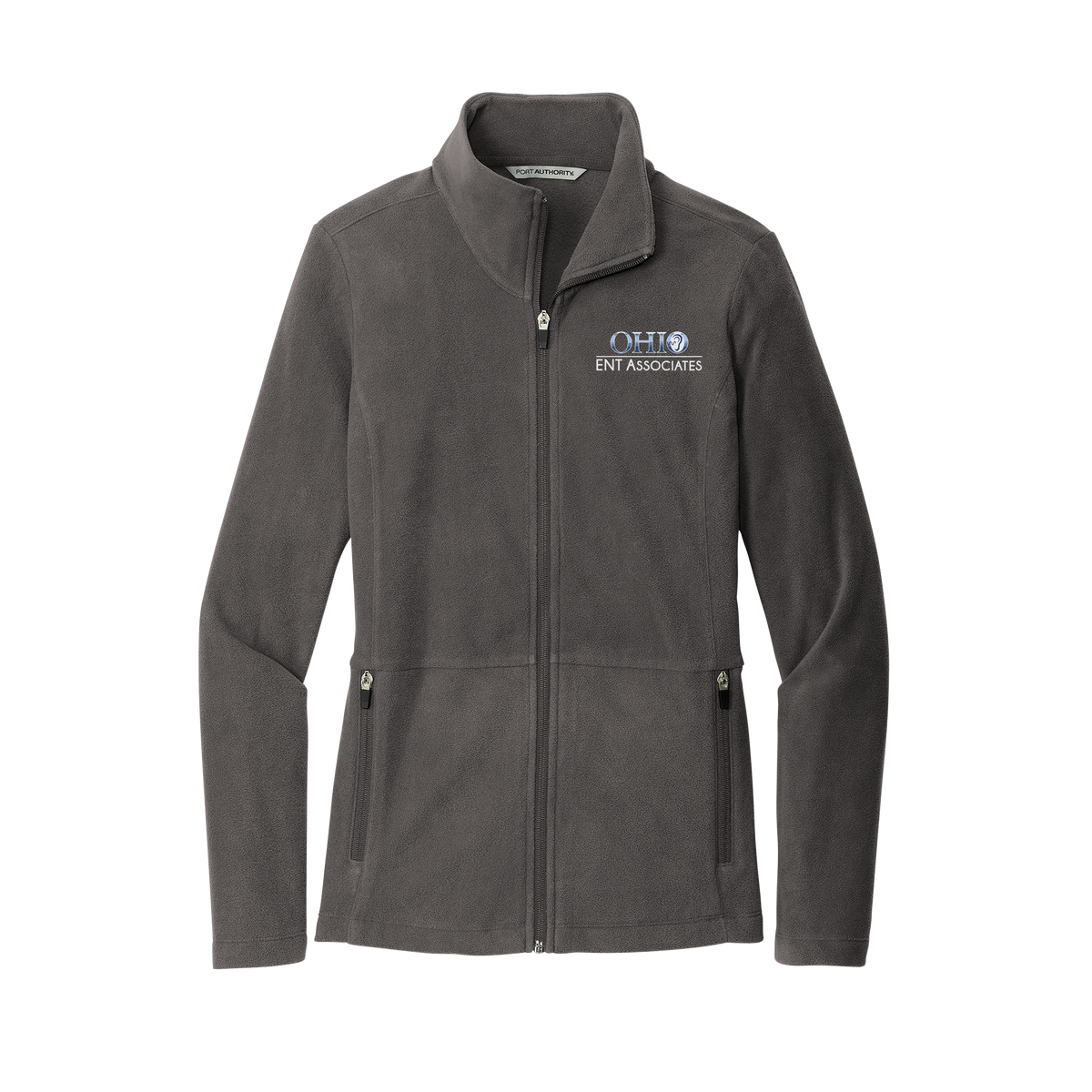 ohioentaudiology-womens-pro-microfleece-jacket-embroidery-leftchest-L151-pewter-flat-front