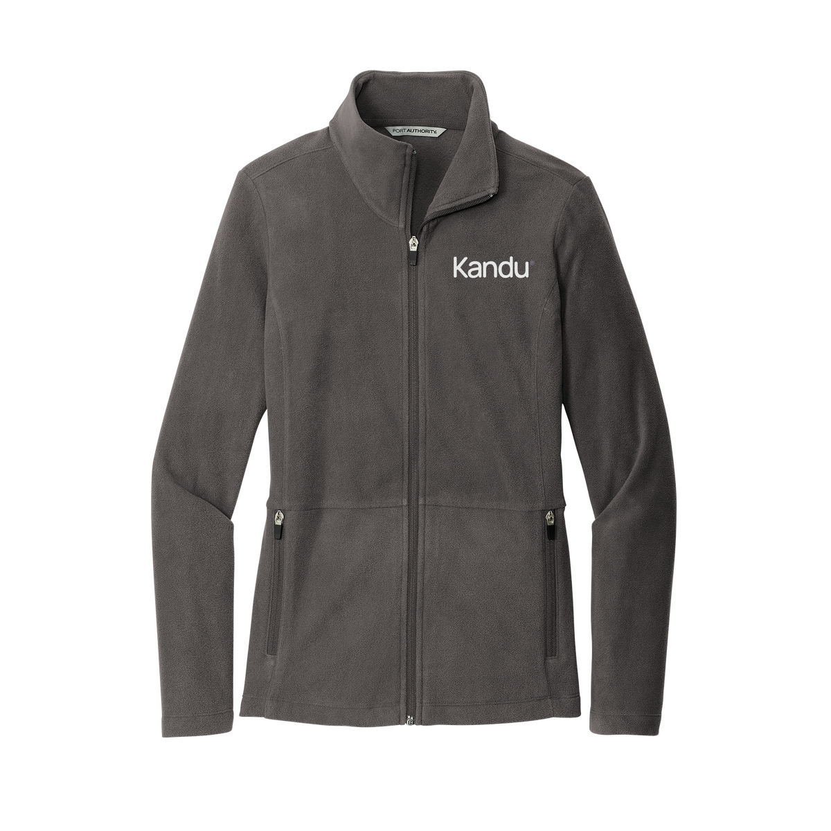 kandu-womens-pro-microfleece-jacket-embroidery-leftchest-L151-pewter-flat-front