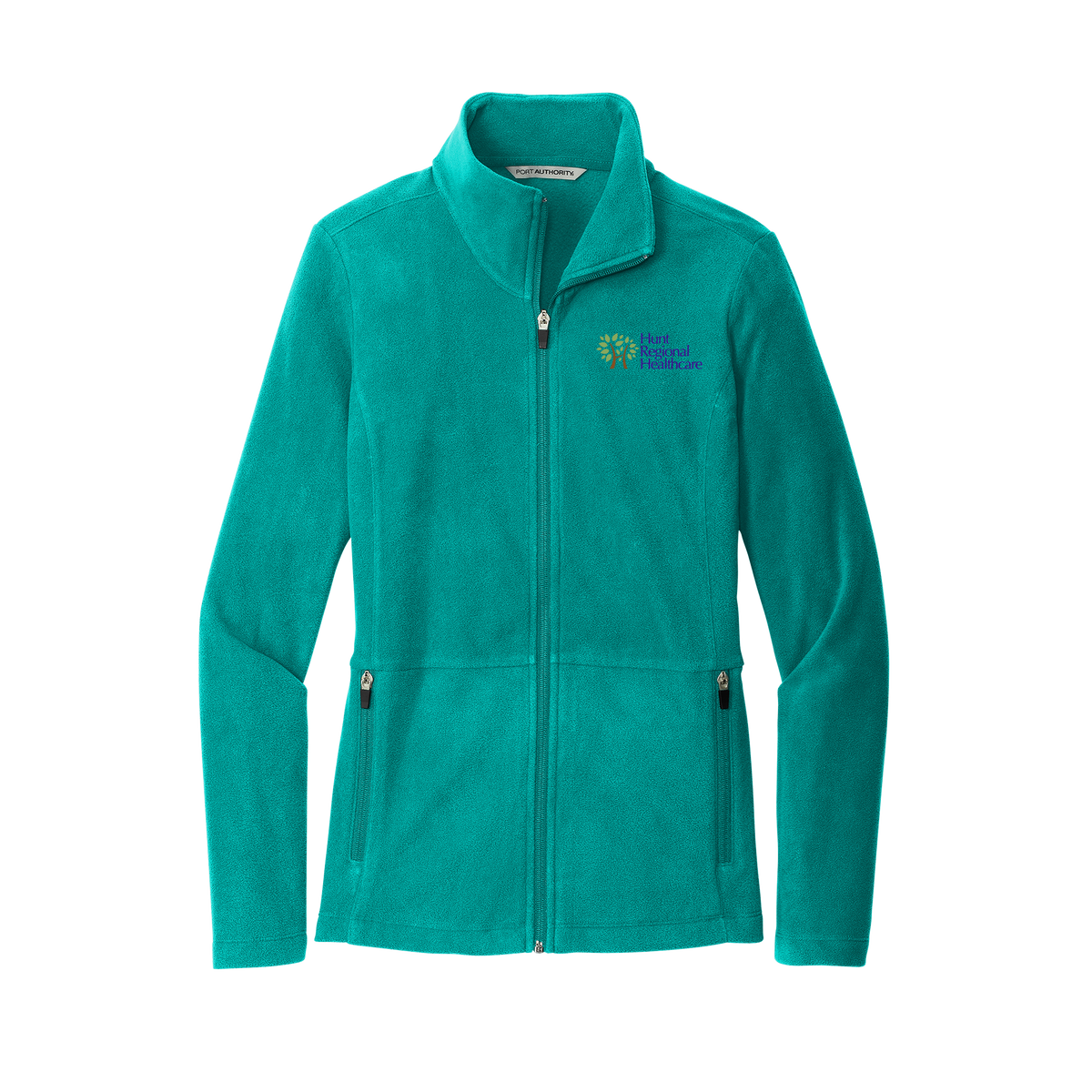 huntregional-womens-pro-microfleece-jacket-embroidery-leftchest-L151-tealblue-flat-front