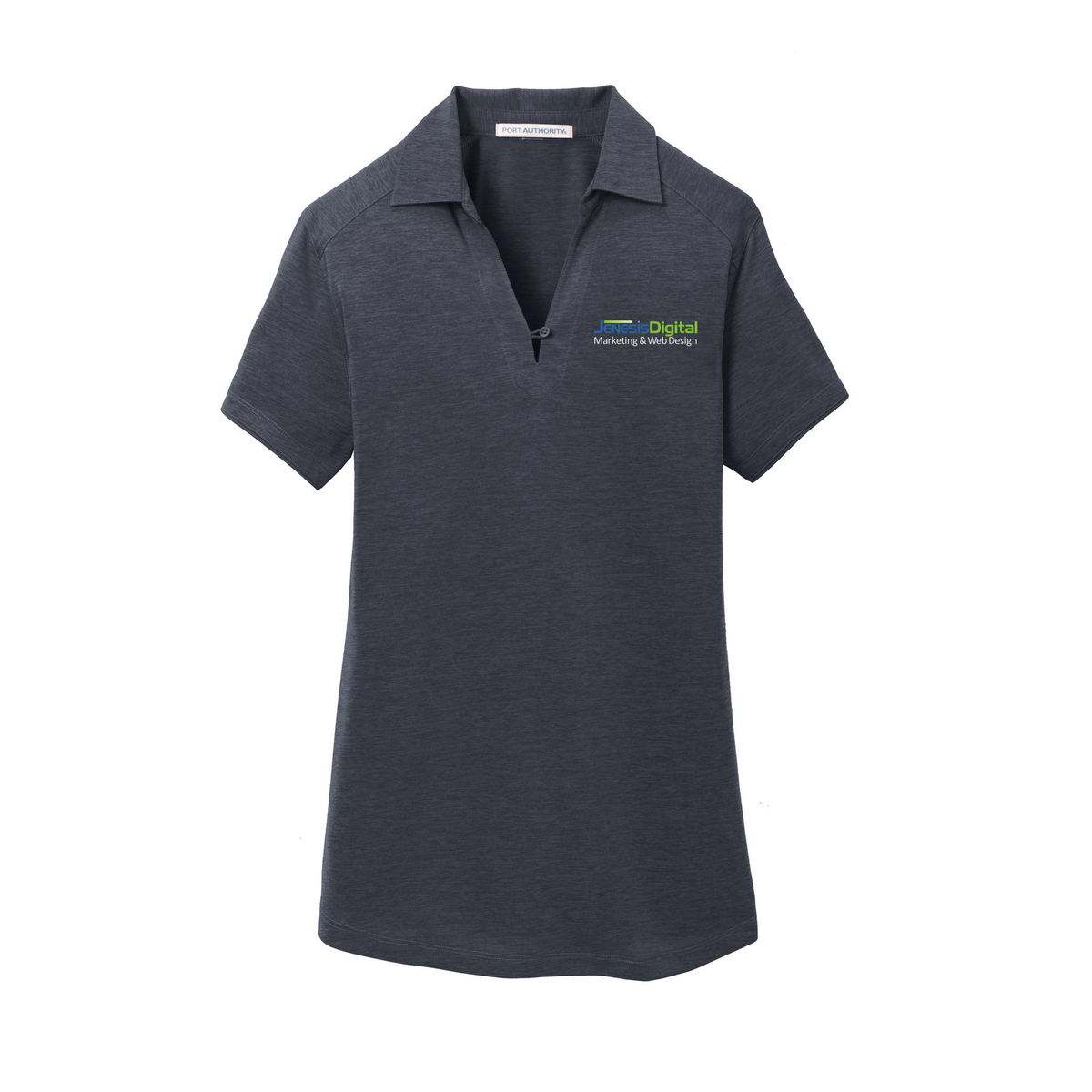 jenesisdigital-womens-digi-heather-performance-polo-embroidery-leftchest-L574-darkgrey-flat-front