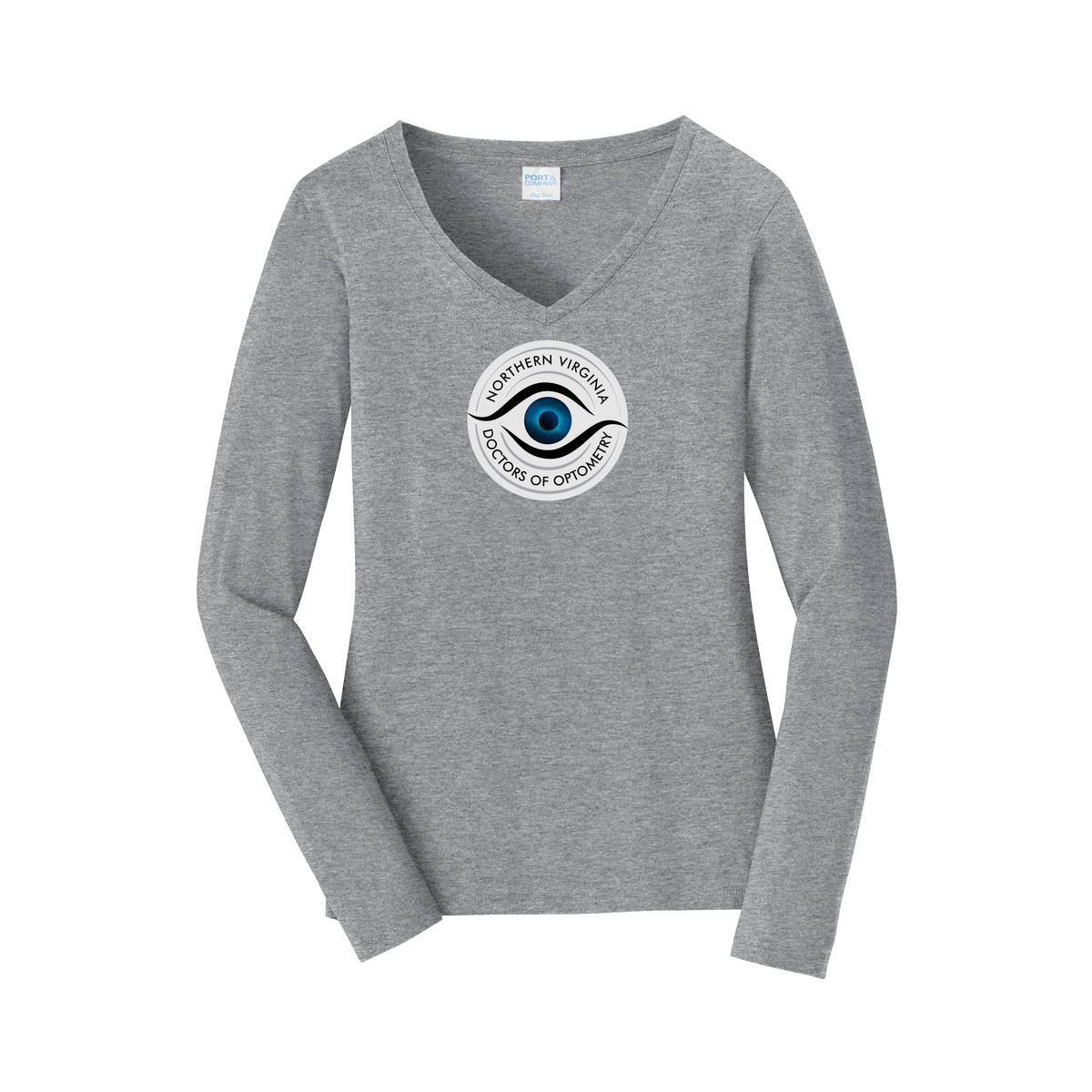 novaeyedocs-womens-long-sleeve-v-neck-dtf-front-LPC450VLS-athleticheather-flat-front