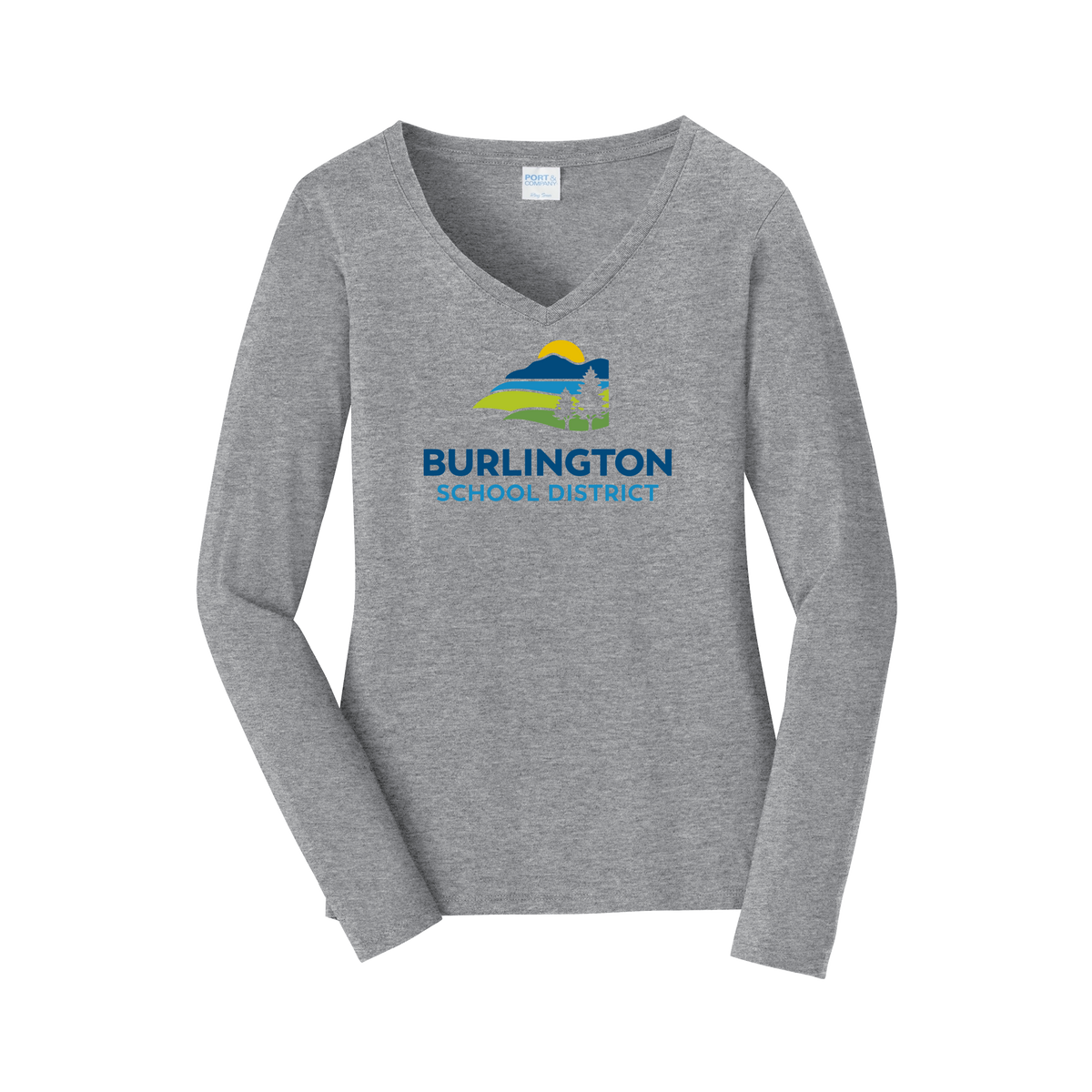 bsdvt-womens-long-sleeve-v-neck-dtf-front-LPC450VLS-athleticheather-flat-front