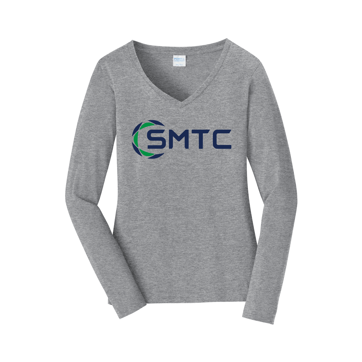smtc-womens-long-sleeve-v-neck-dtf-front-LPC450VLS-athleticheather-flat-front