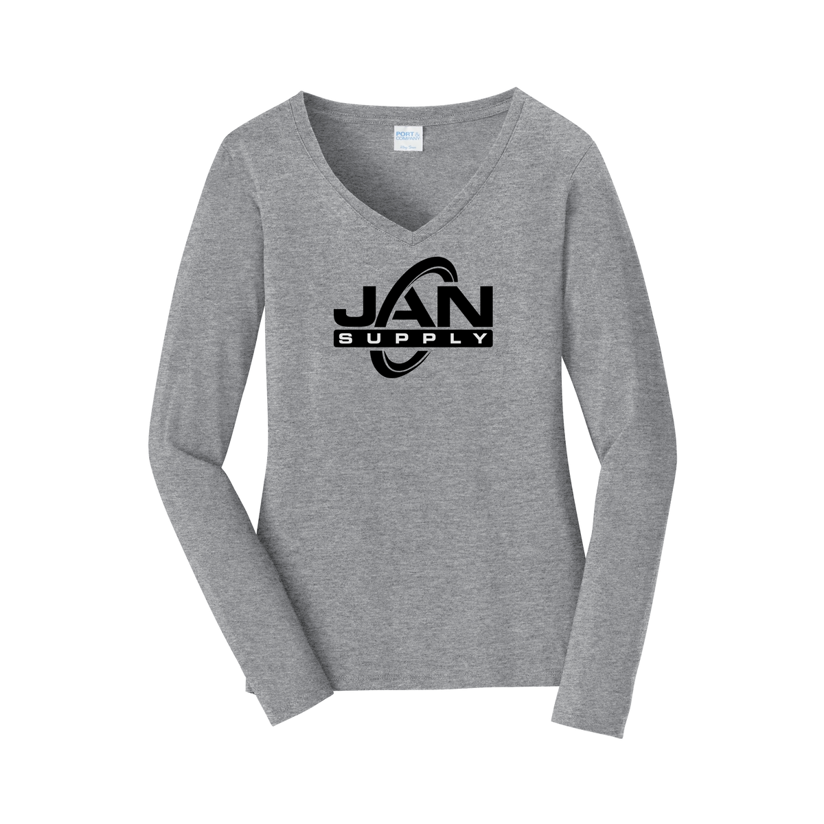 jan-pro-womens-long-sleeve-v-neck-dtf-front-LPC450VLS-athleticheather-flat-front