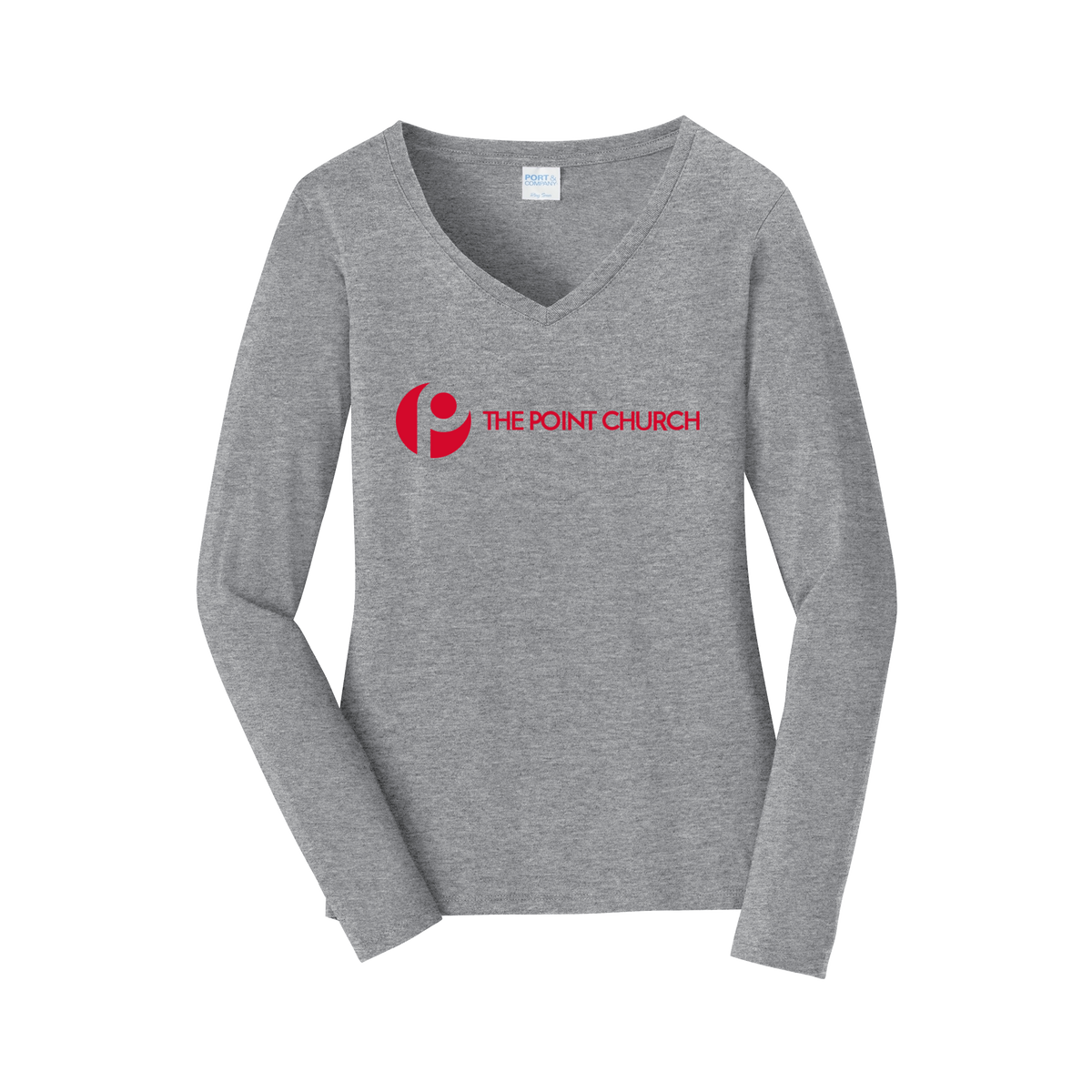 thepointva-womens-long-sleeve-v-neck-dtf-front-LPC450VLS-athleticheather-flat-front