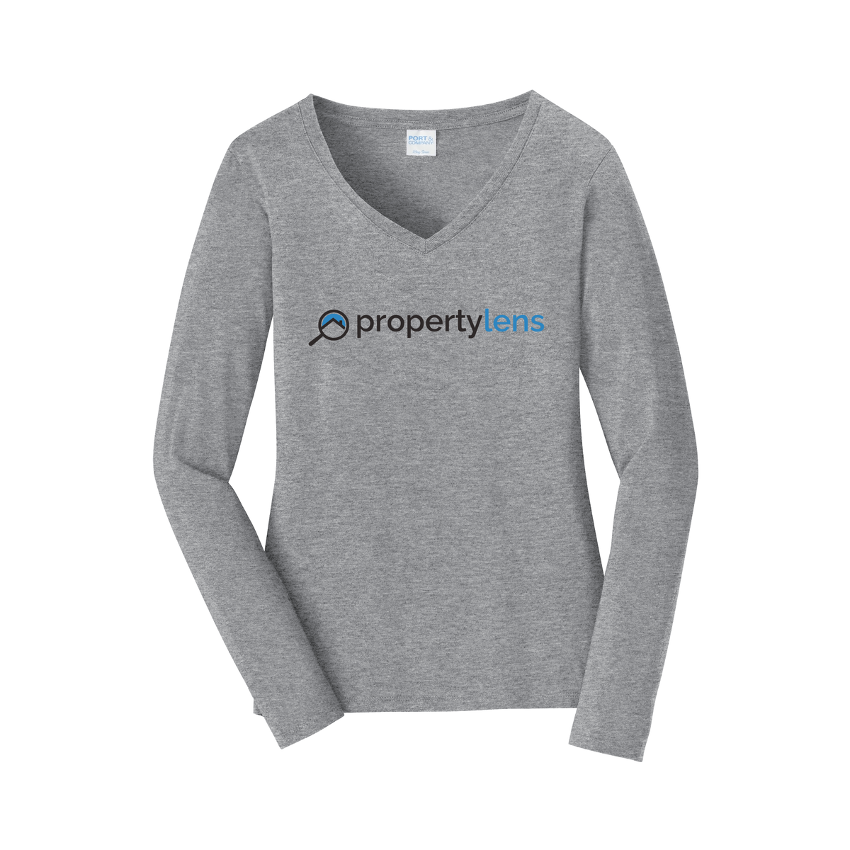 propertylens-womens-long-sleeve-v-neck-dtf-front-LPC450VLS-athleticheather-flat-front