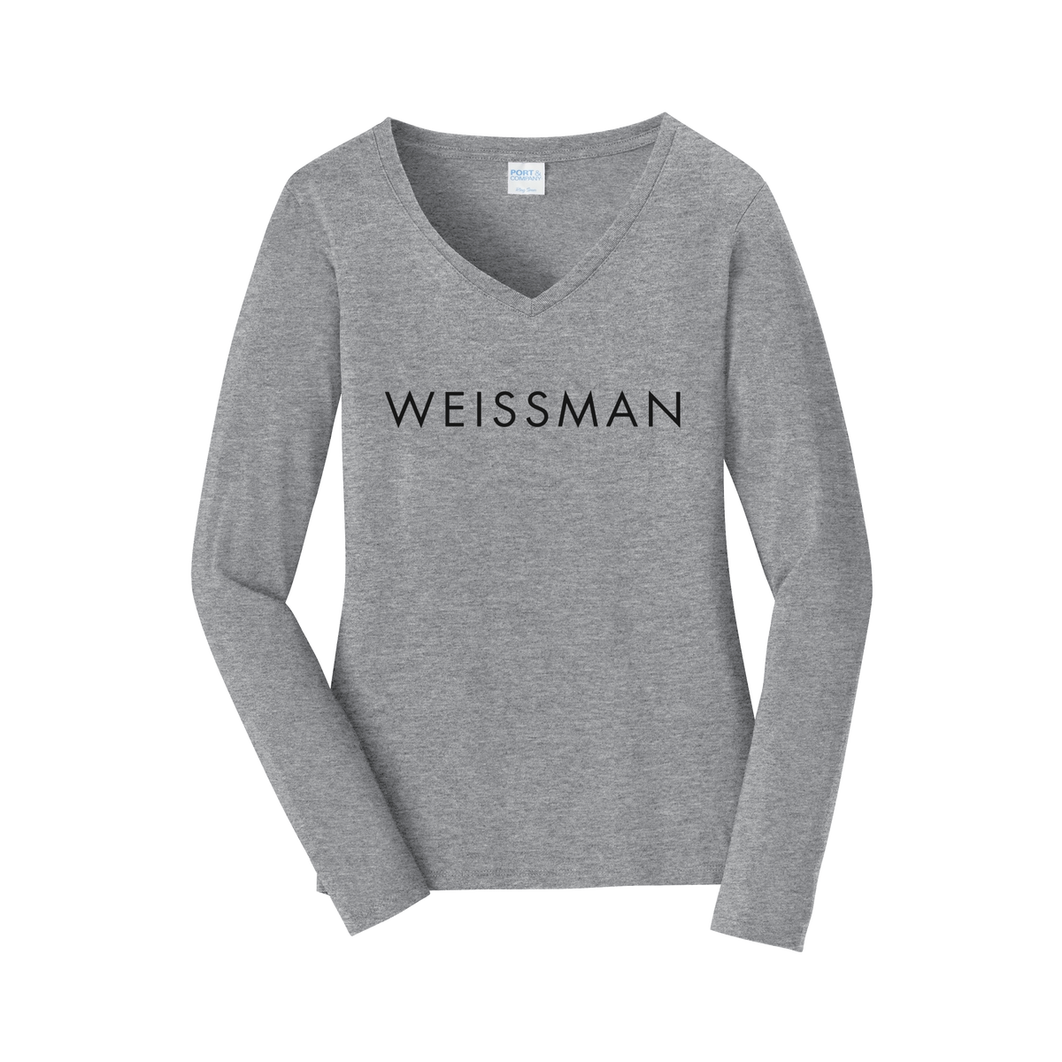 weissmans-womens-long-sleeve-v-neck-dtf-front-LPC450VLS-athleticheather-flat-front