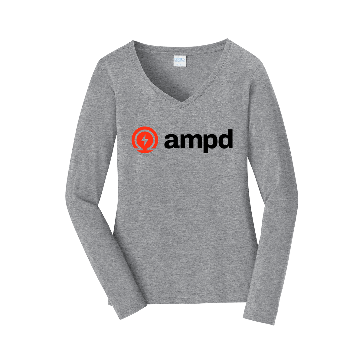 ampd-womens-long-sleeve-v-neck-dtf-front-LPC450VLS-athleticheather-flat-front