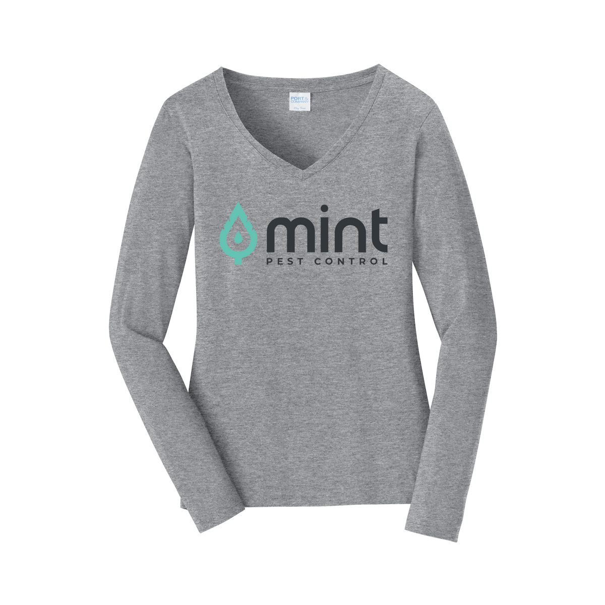 mintpest-womens-long-sleeve-v-neck-dtf-front-LPC450VLS-athleticheather-flat-front