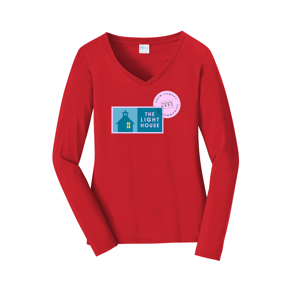 lhcampus-womens-long-sleeve-v-neck-dtf-front-LPC450VLS-brightred-flat-front
