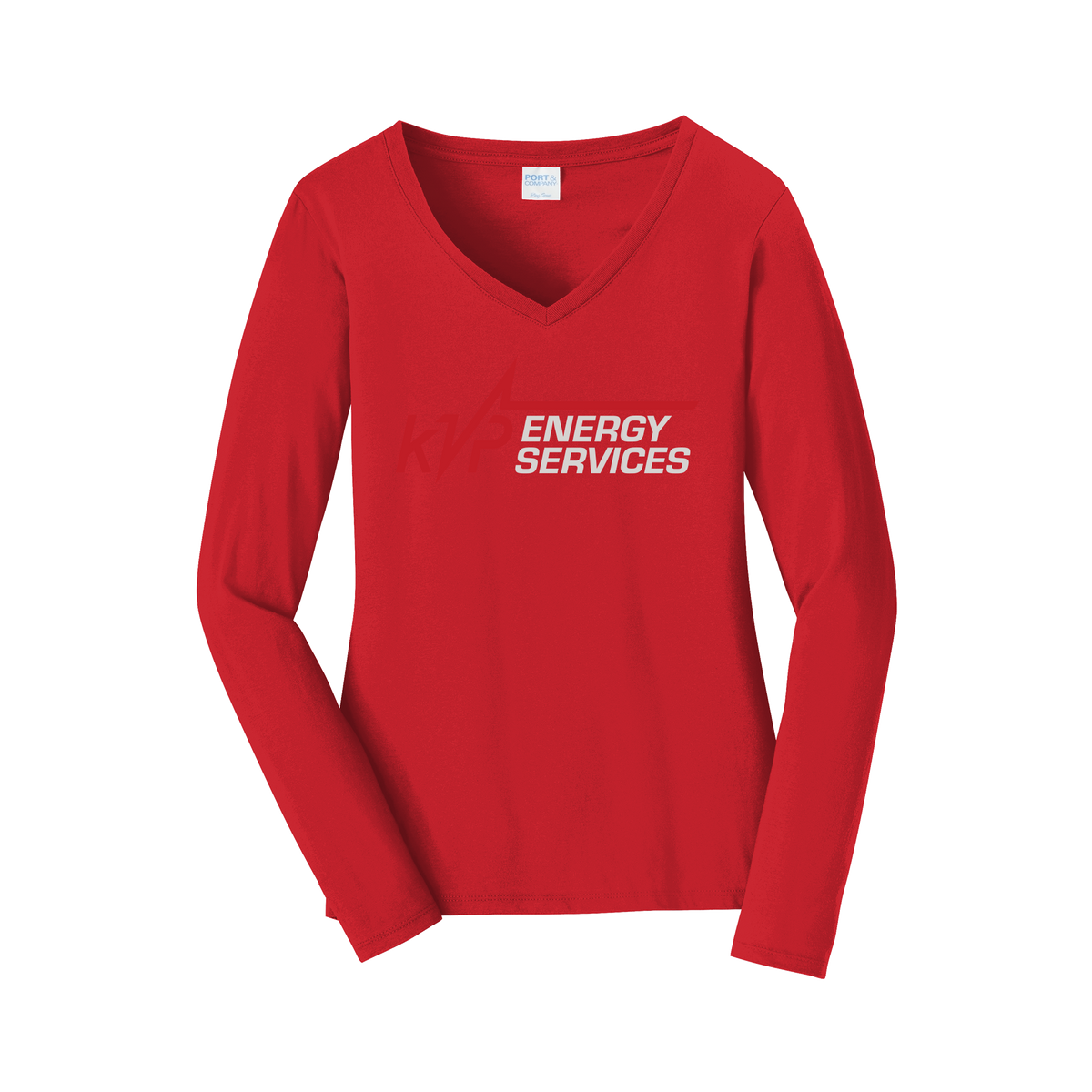 kvpenergy-womens-long-sleeve-v-neck-dtf-front-LPC450VLS-brightred-flat-front