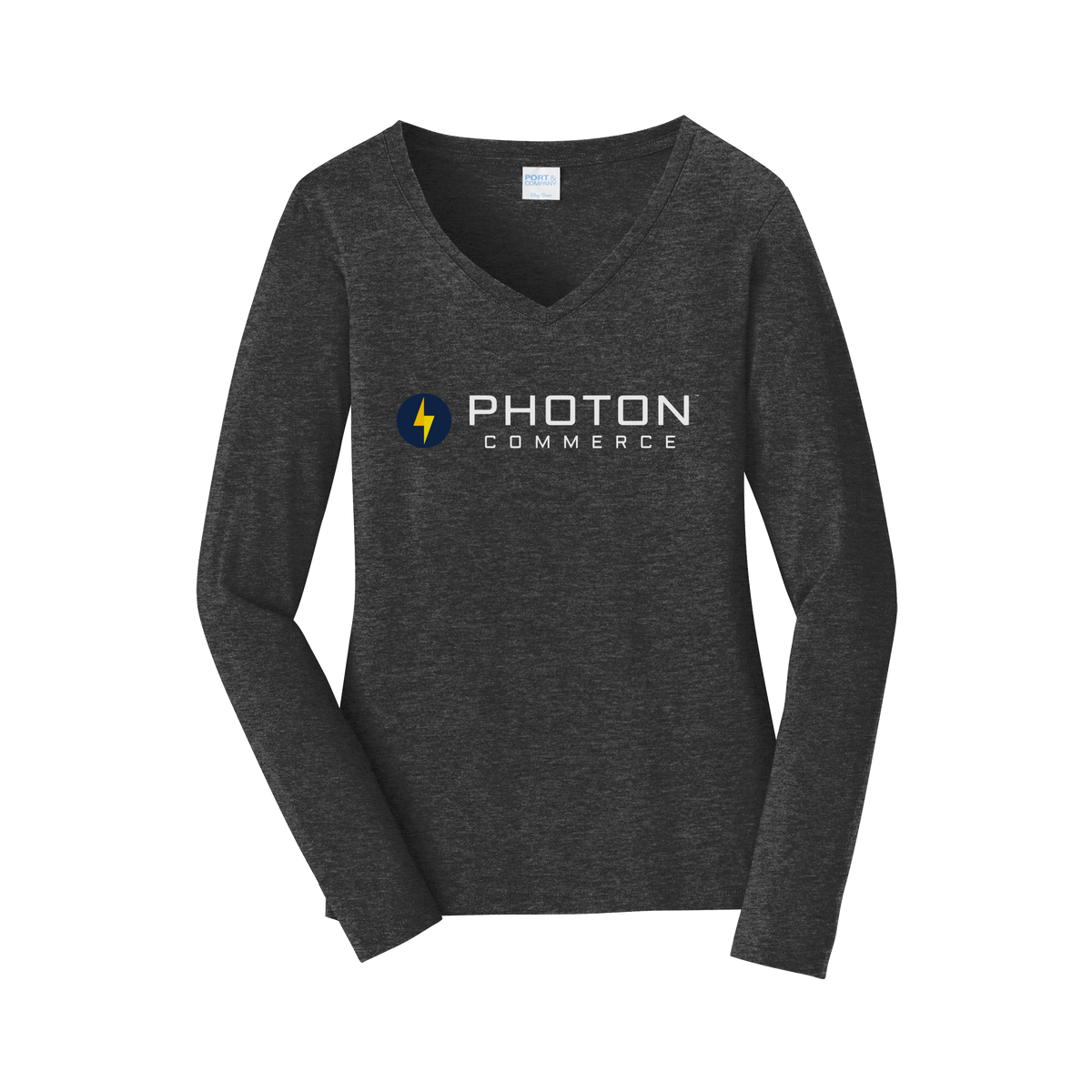 photoncommerce-womens-long-sleeve-v-neck-dtf-front-LPC450VLS-darkheathergrey-flat-front
