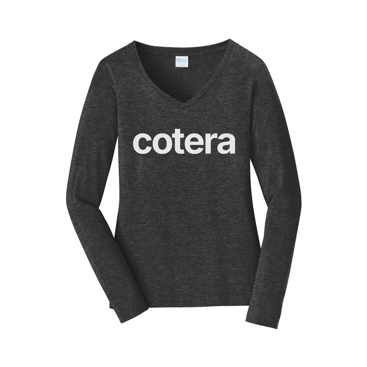 cotera-womens-long-sleeve-v-neck-dtf-front-LPC450VLS-darkheathergrey-flat-front