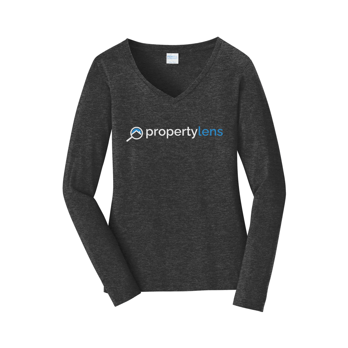 propertylens-womens-long-sleeve-v-neck-dtf-front-LPC450VLS-darkheathergrey-flat-front