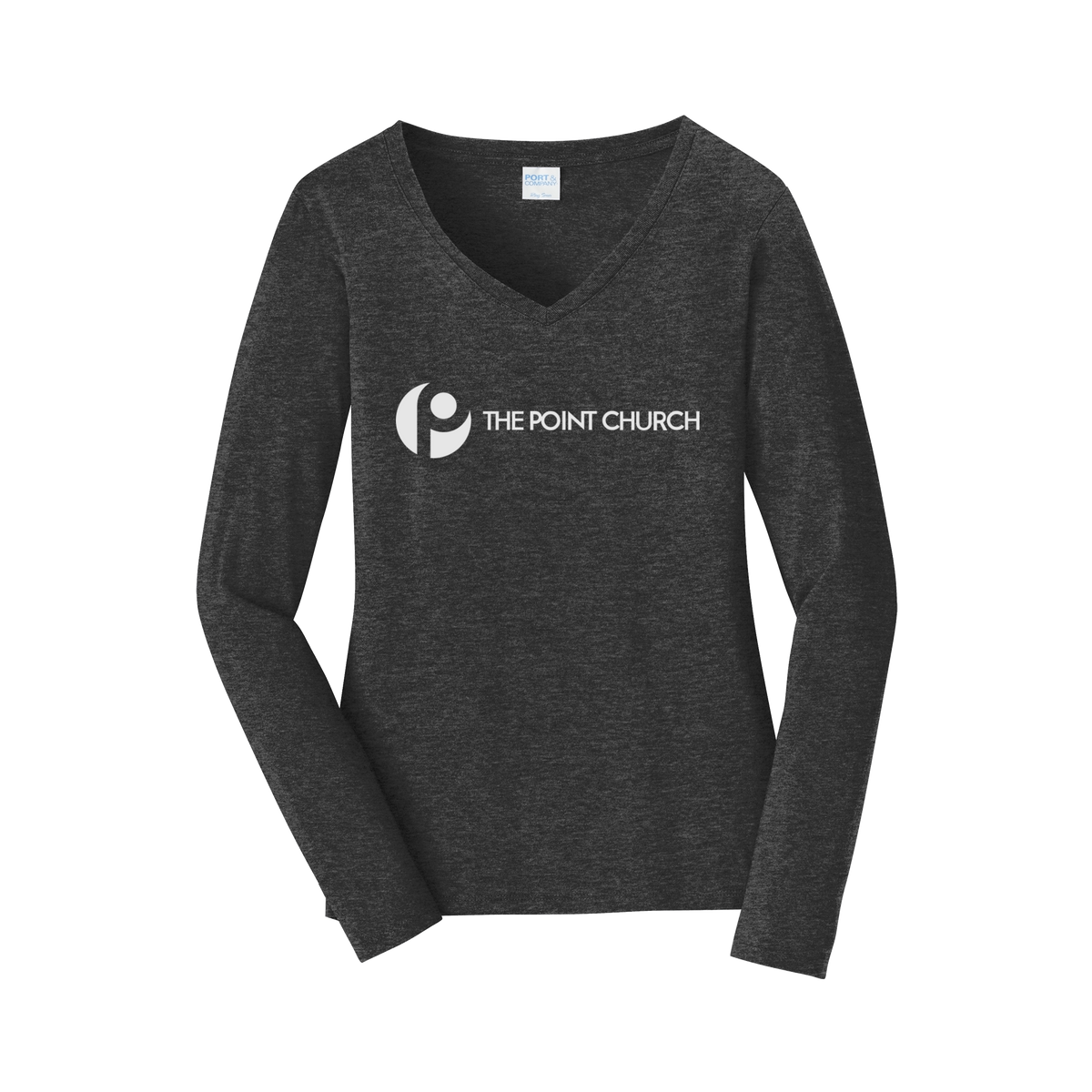 thepointva-womens-long-sleeve-v-neck-dtf-front-LPC450VLS-darkheathergrey-flat-front