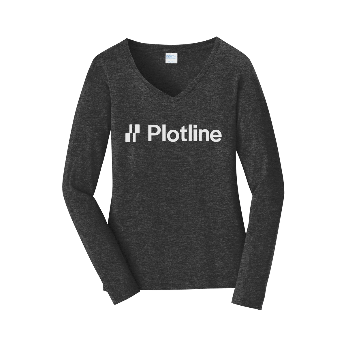 plotline-womens-long-sleeve-v-neck-dtf-front-LPC450VLS-darkheathergrey-flat-front