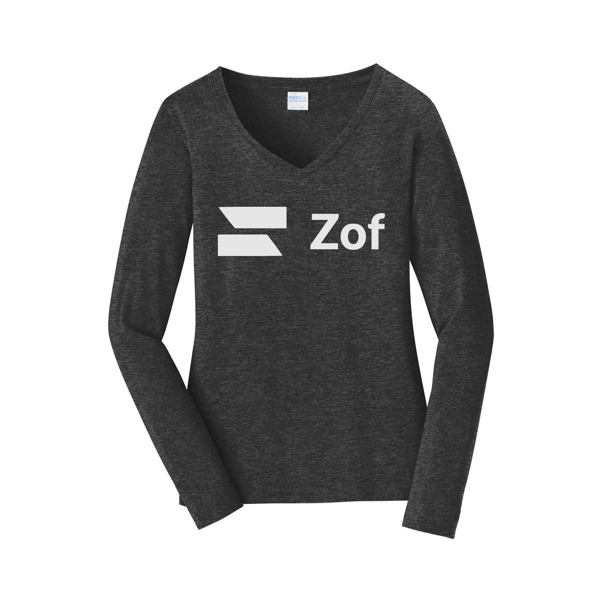 zof-womens-long-sleeve-v-neck-dtf-front-LPC450VLS-darkheathergrey-flat-front