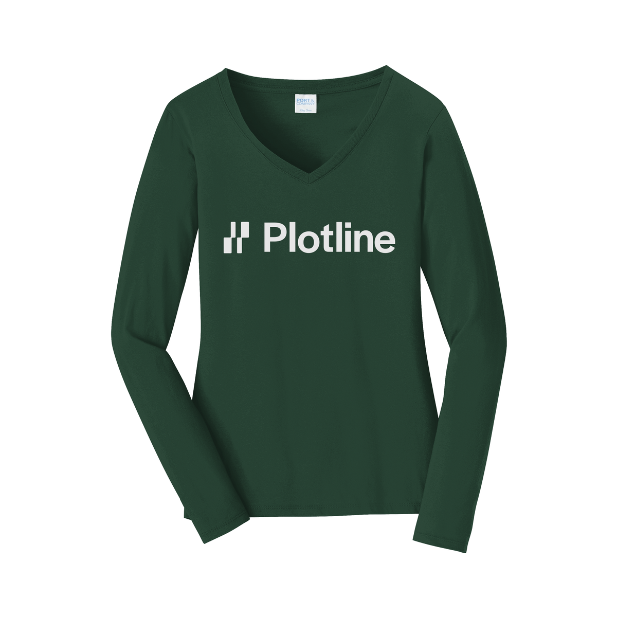 plotline-womens-long-sleeve-v-neck-dtf-front-LPC450VLS-forestgreen-flat-front