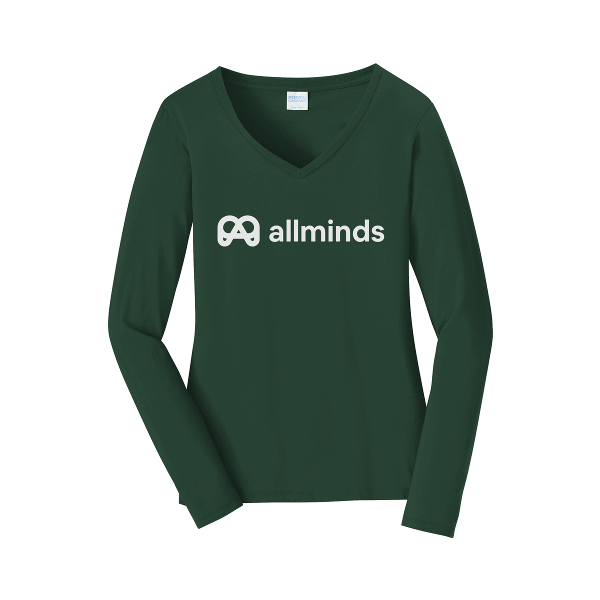 getallminds-womens-long-sleeve-v-neck-dtf-front-LPC450VLS-forestgreen-flat-front