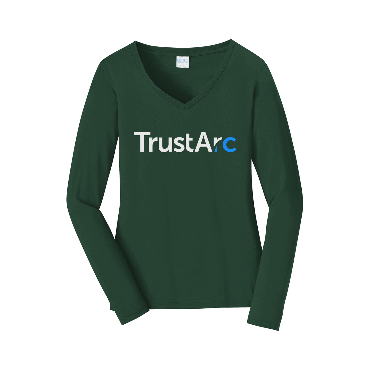 trustarc-womens-long-sleeve-v-neck-dtf-front-LPC450VLS-forestgreen-flat-front
