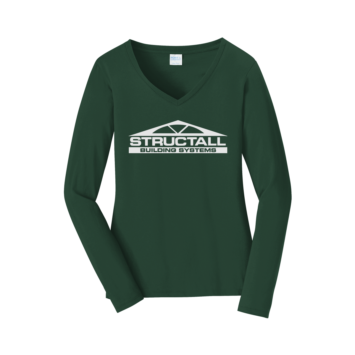 structall-womens-long-sleeve-v-neck-dtf-front-LPC450VLS-forestgreen-flat-front
