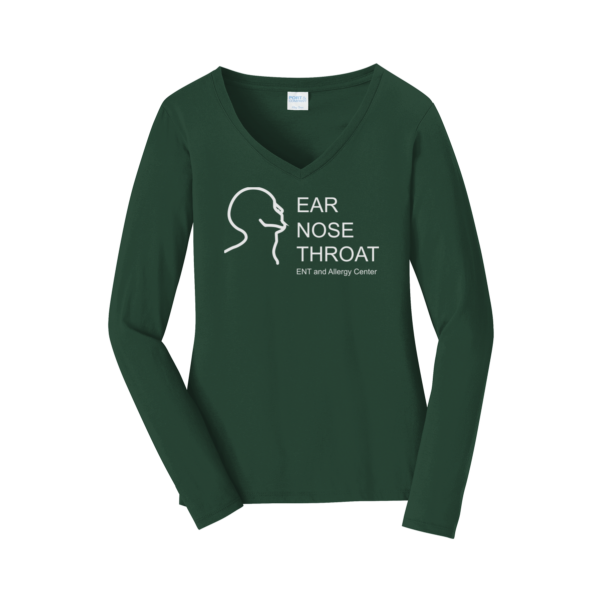 entnwa-womens-long-sleeve-v-neck-dtf-front-LPC450VLS-forestgreen-flat-front