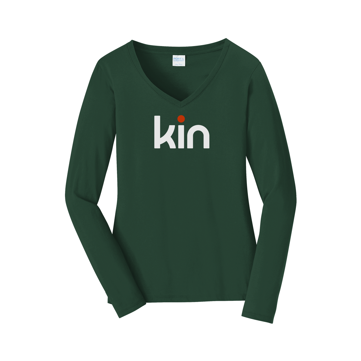 meetkin-womens-long-sleeve-v-neck-tee-dtf-front-LPC450VLS-forestgreen-flat-front