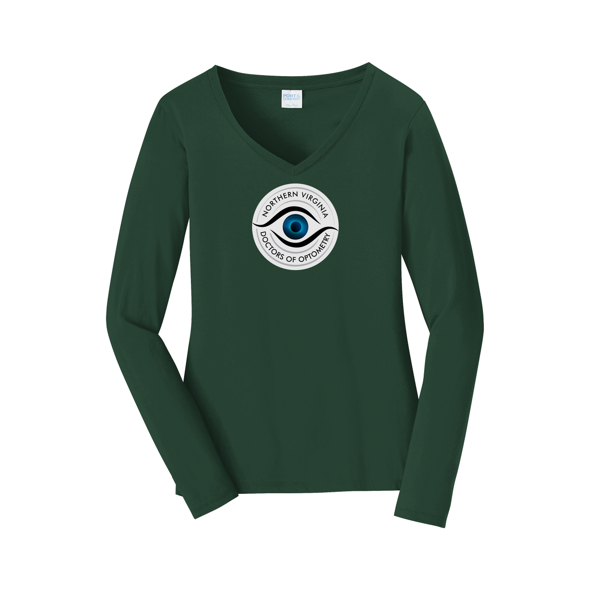 novaeyedocs-womens-long-sleeve-v-neck-dtf-front-LPC450VLS-forestgreen-flat-front