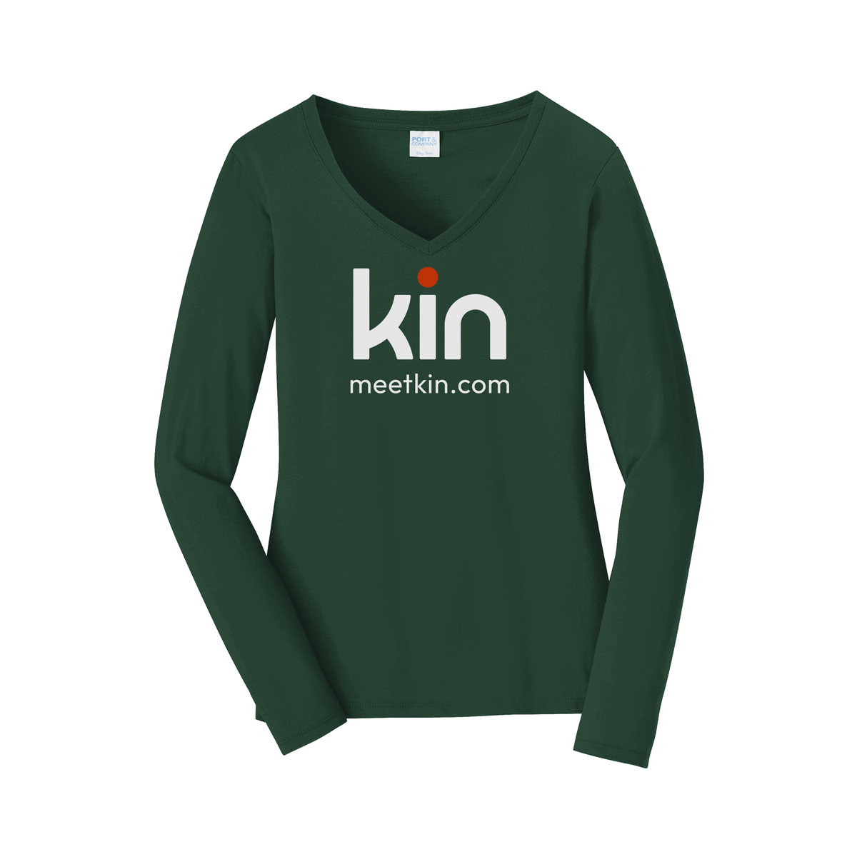 kin-womens-long-sleeve-v-neck-dtf-front-LPC450VLS-forestgreen-flat-front
