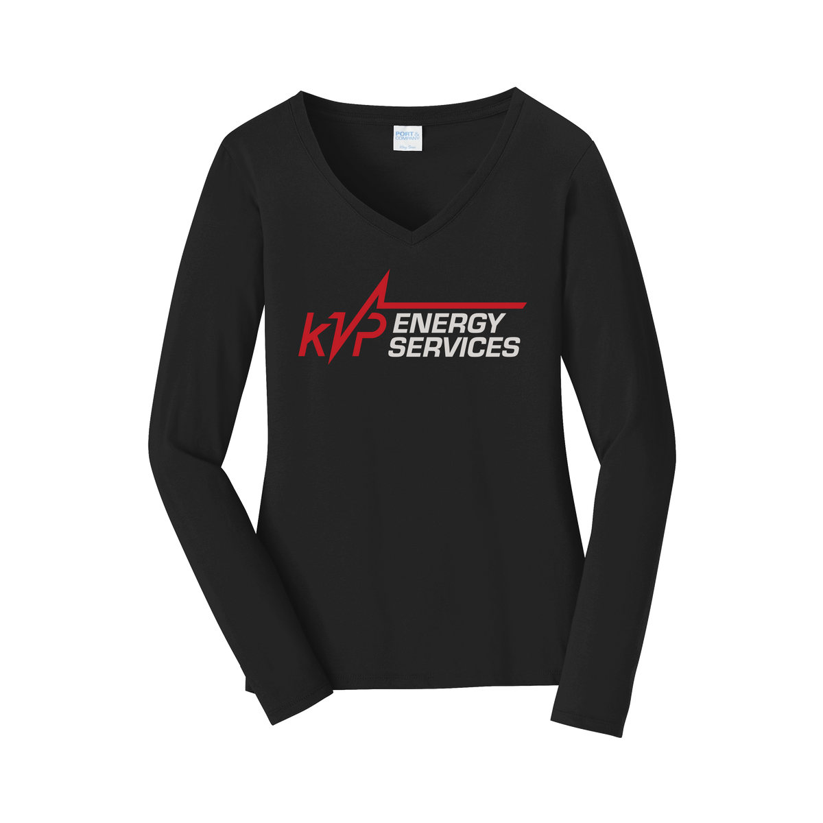kvpenergy-womens-long-sleeve-v-neck-dtf-front-LPC450VLS-jetblack-flat-front