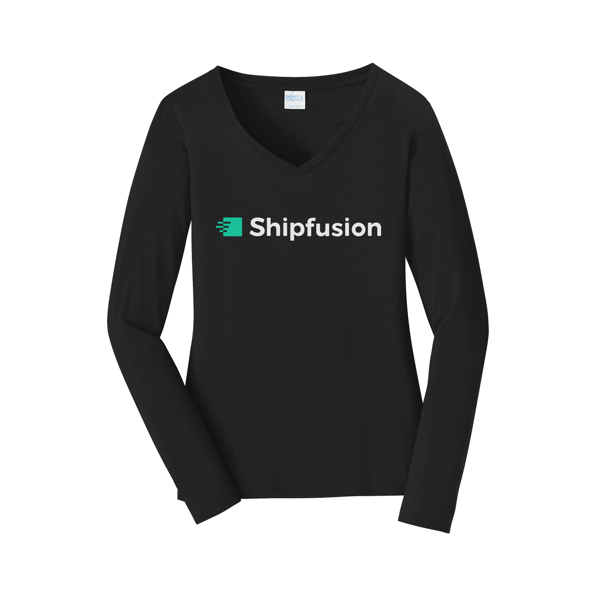 shipfusion-womens-long-sleeve-v-neck-dtf-front-LPC450VLS-jetblack-flat-front