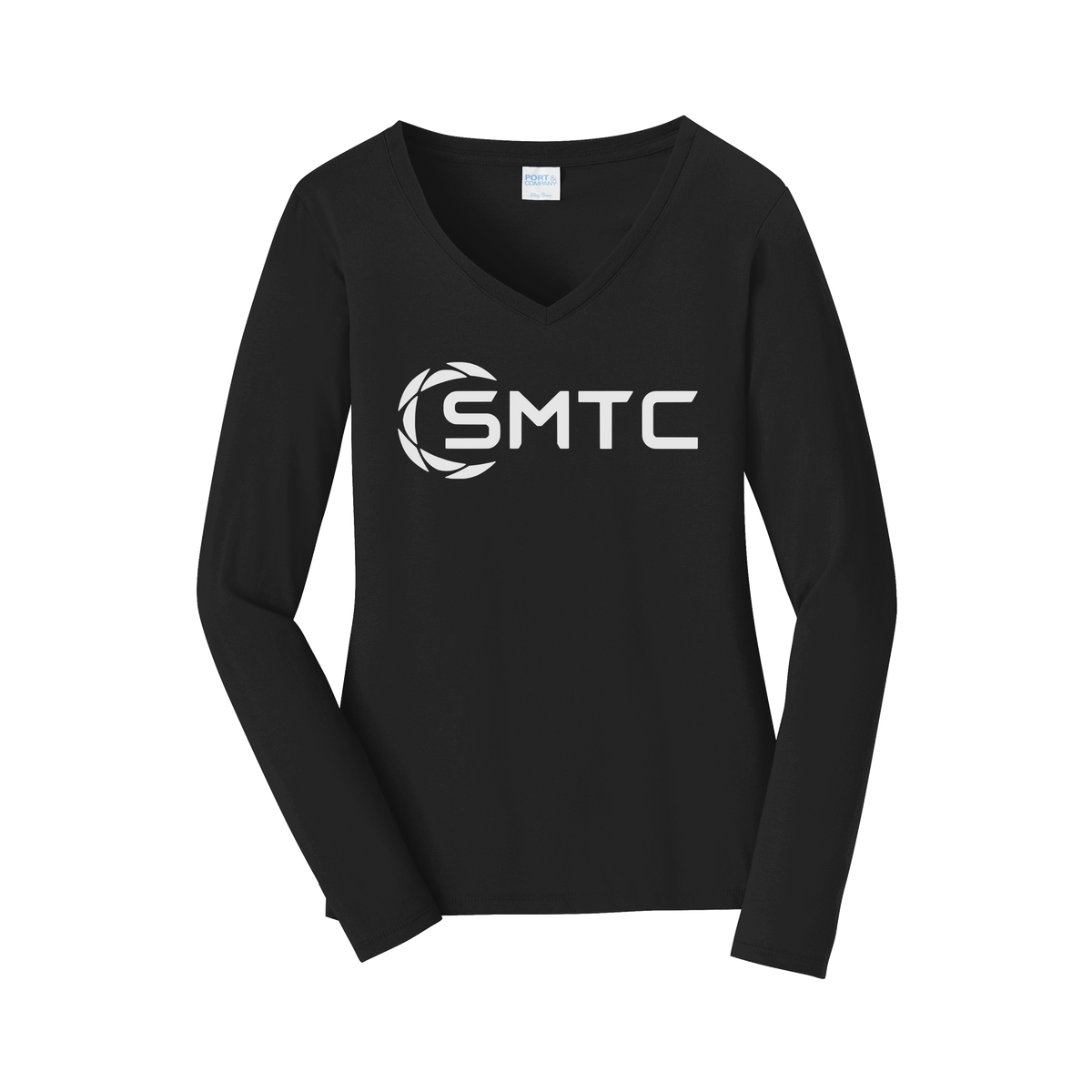 smtc-womens-long-sleeve-v-neck-dtf-front-LPC450VLS-jetblack-flat-front