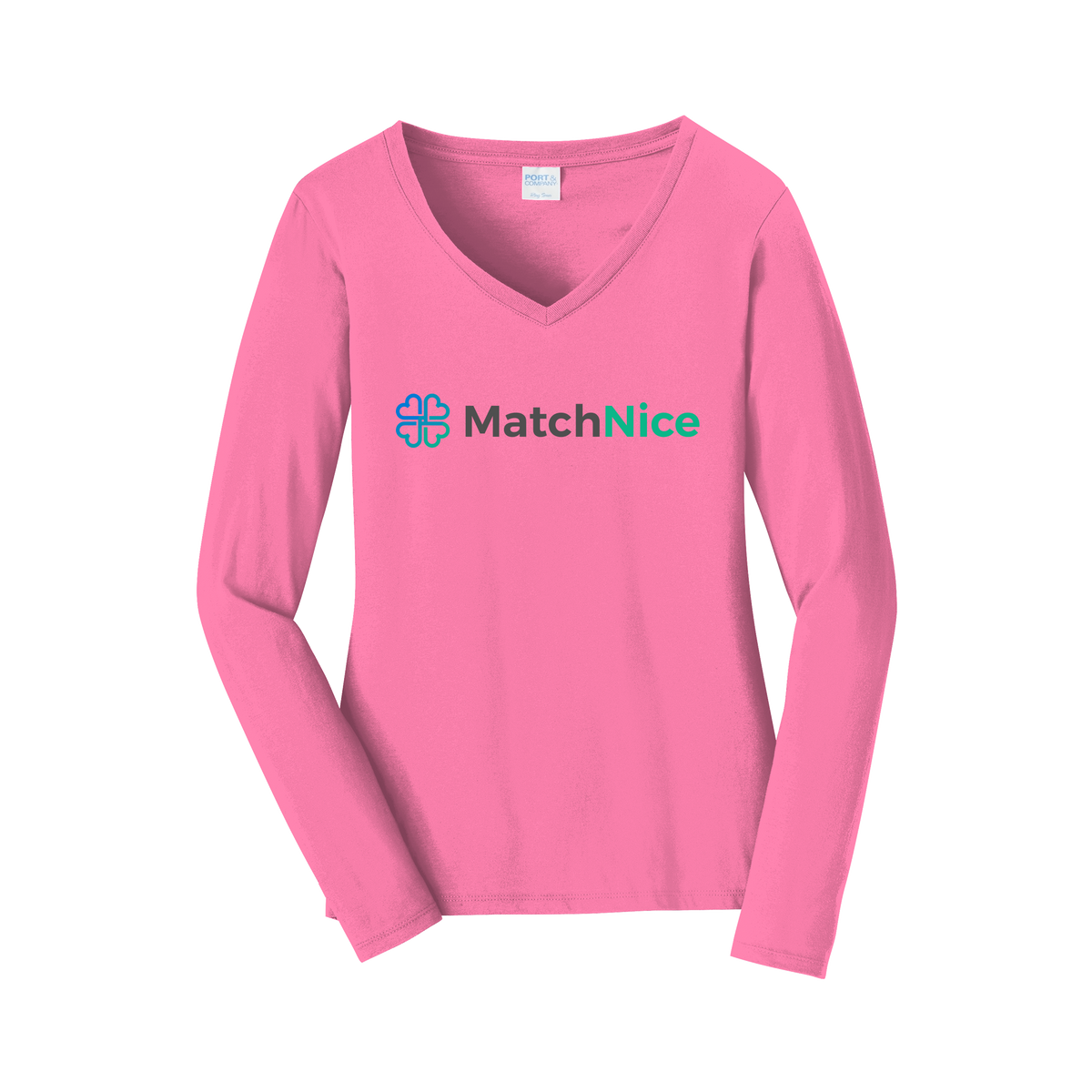 matchnice-womens-long-sleeve-v-neck-dtf-front-LPC450VLS-newpink-flat-front