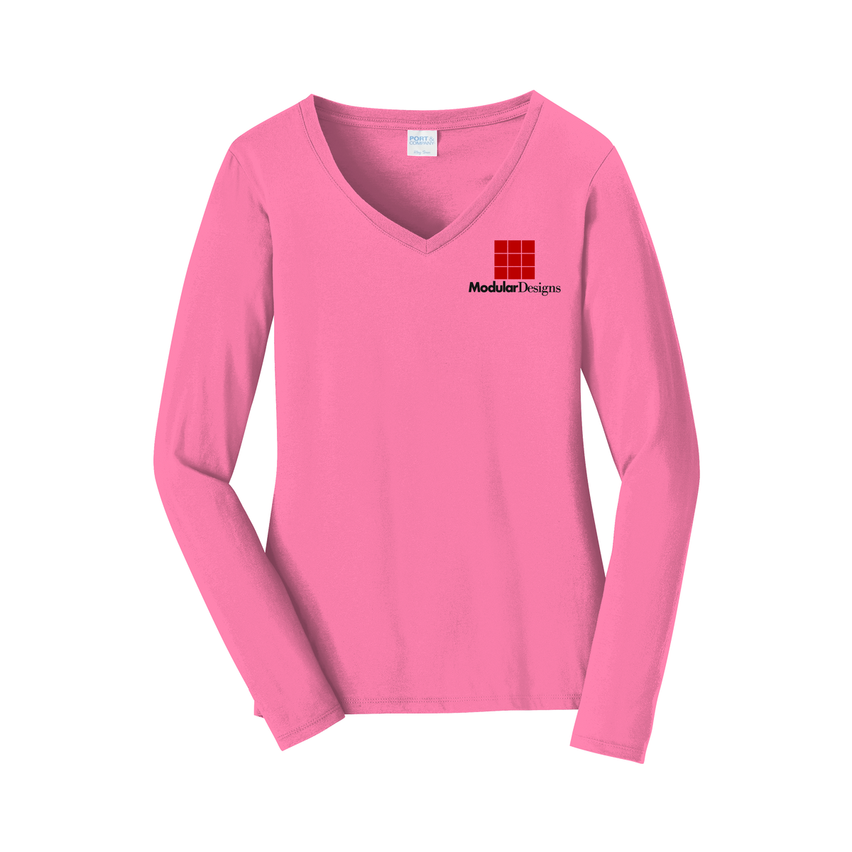 modulardesignsflooring-womens-long-sleeve-v-neck-dtf-leftchest-LPC450VLS-newpink-flat-front